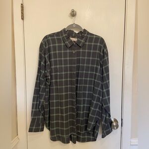 Loft plaid button down shirt XL